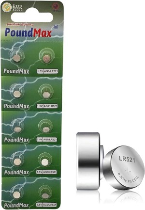 PoundMax - 10x AG0 (LR521, LR63, 379) 1.5V - Poundmax alkalin düğme piller | 1x 10'lu paket