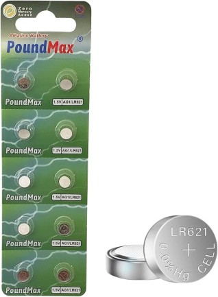 PoundMax - 10x AG1 (LR621, LR60, 364) 1.5V - Poundmax alkalin düğme piller | 1x 10'lu paket