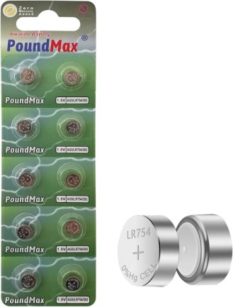 PoundMax - 10x AG5 (LR754, 393) 1,5V - PoundMax Alkalin Düğme Pil | 1x 10'lu Paket