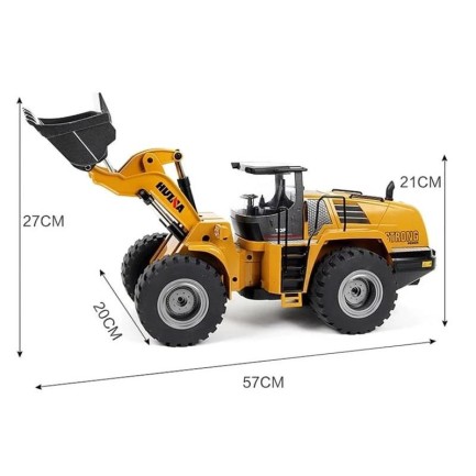 HUINA 1/14 10 Kanal FULL METAL Uzaktan Kumandalı Profesyonel RC Model Wheel Loader Damper İş Makinası - 6 KG AĞIRLIK - 2.4G Full Fonksiyon Sesli ve Işıklı - 1583 - - Thumbnail