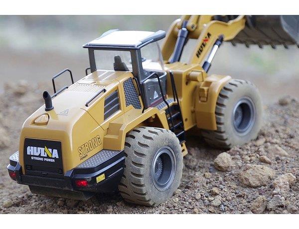 HUINA 1/14 10 Kanal FULL METAL Uzaktan Kumandalı Profesyonel RC Model Wheel Loader Damper İş Makinası - 6 KG AĞIRLIK - 2.4G Full Fonksiyon Sesli ve Işıklı - 1583 -