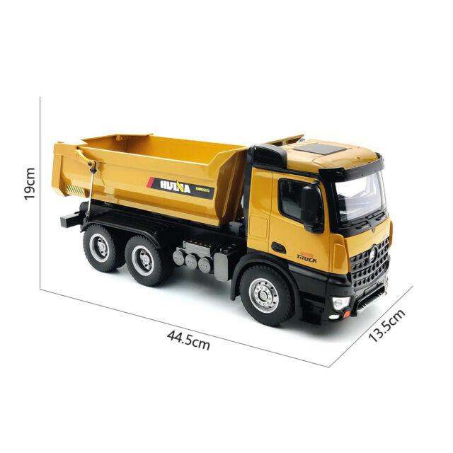 HUINA 1/14 10 Kanal FULL METAL RC Model Profesyonel Uzaktan Kumandalı Damperli Kamyon İş Makinası - 2.4G Full Fonksiyon Sesli ve Işıklı - 1582 -