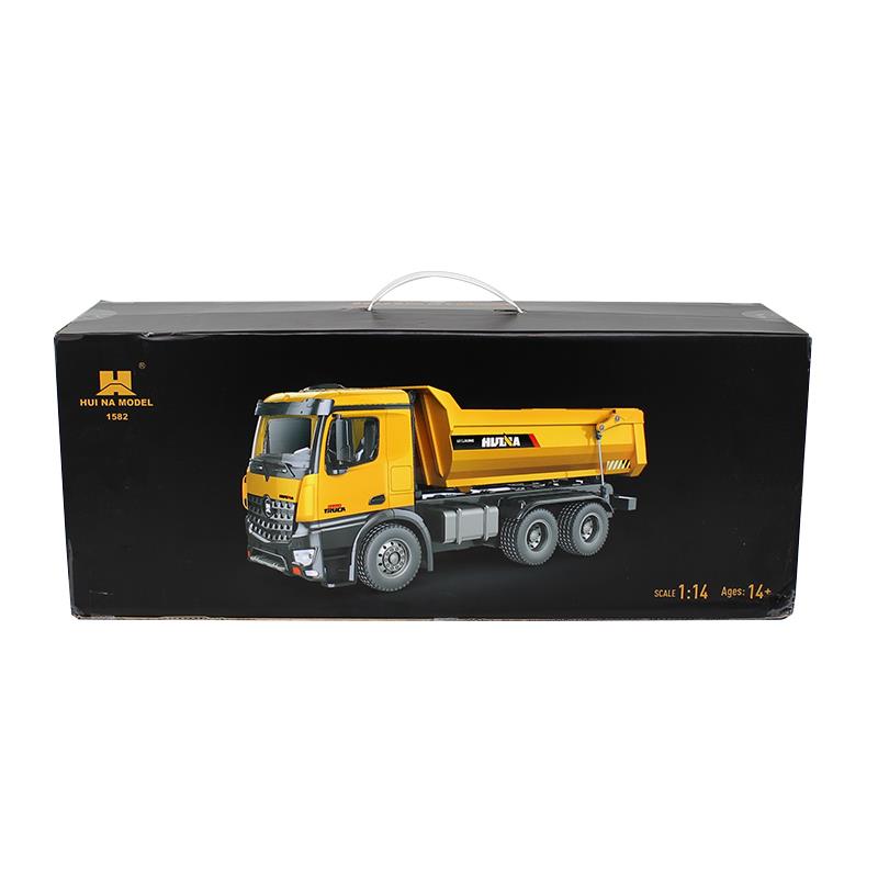 HUINA 1/14 10 Kanal FULL METAL RC Model Profesyonel Uzaktan Kumandalı Damperli Kamyon İş Makinası - 2.4G Full Fonksiyon Sesli ve Işıklı - 1582 -