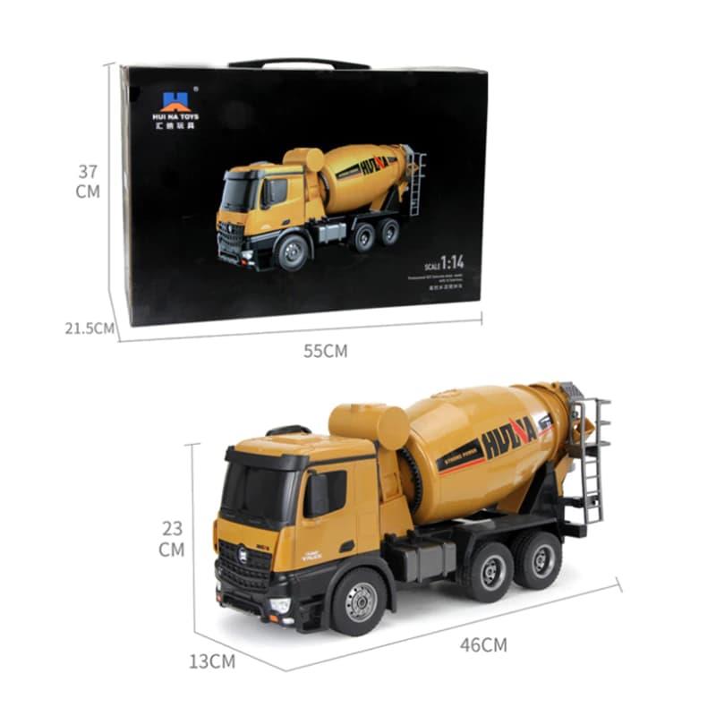 HUINA 1/14 10 Kanal Yüksek Kalite RC Model Çimento Mikseri Uzaktan Kumandalı İş Makinası - 2.4G Full Fonksiyon Sesli ve Işıklı - 1574 -