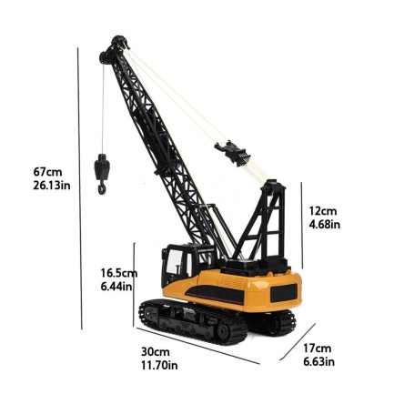 HUINA 1/14 15 Kanal Yüksek Kalite RC Model Ekskavatör Paletli Vinç Uzaktan Kumandalı Metal İş Makinası - 2.4G Full Fonksiyon Sesli ve Işıklı - 1572 - Thumbnail