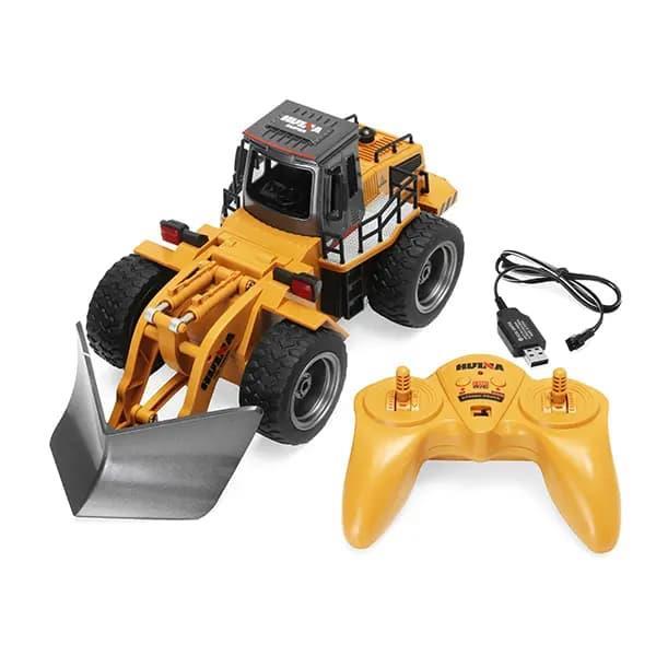 HUINA 1/18 RC Model Kar Küreme Dozeri Uzaktan Kumandalı İş Makinası - 2.4G 6 Kanal Kumanda Işıklı - 1586 -