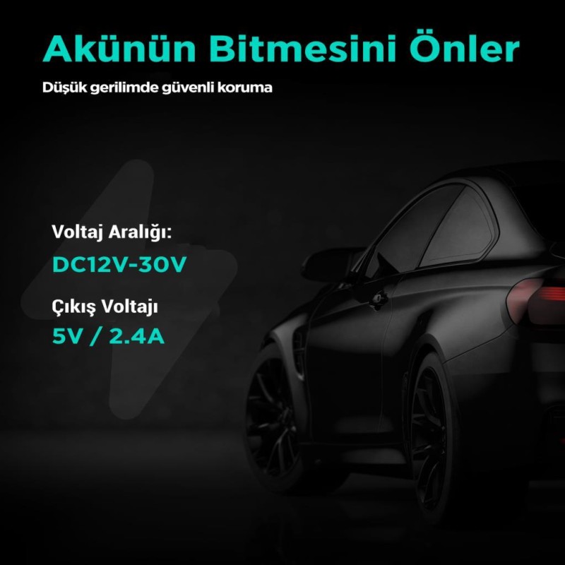 360+ Botslab G500H Pro Type-C Araç İçi Kamera Park Modu Akü Bağlantı Kablosu (24 Saat Kayıt)