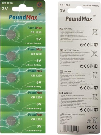 PoundMax - 5 X PoundMax 1220 CR1220 3V Lityum Bozuk Para Pilleri