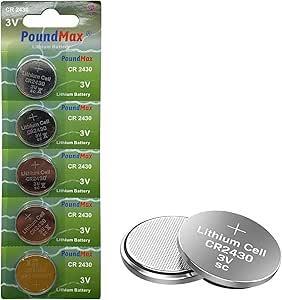 PoundMax - 5 x PoundMax 2430 CR2430 DL2430 3V Lithium Coin Cell Batteries