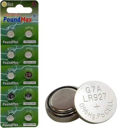 PoundMax - AG7 LR927 Batteries 1.5v Alkaline Button Cell Battery - 10 Count