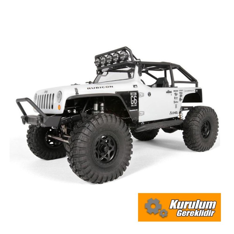 Axial SCX10 Wrangler G6 4WD 1/10 KIT - Elektrikli Rc Model Araba Arazi Offroad Rock Crawler Beyaz (Demonte Kurulum Gereklidir)