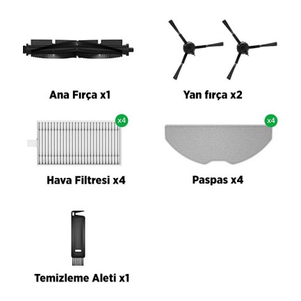 Botslab 360 S8 Plus Robot Süpürge İçin Paspas Fırça Filtre Yedek Parça Aksesuar Seti - Thumbnail