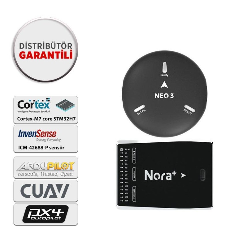 CUAV Nora+ Uçuş Kontrol Kartı Flight Controller Otopilot Sistemi PIX&APM + CUAV NEO 3 GPS GNSS U-BLOX M9N Combo ( Distribütör Garantili)