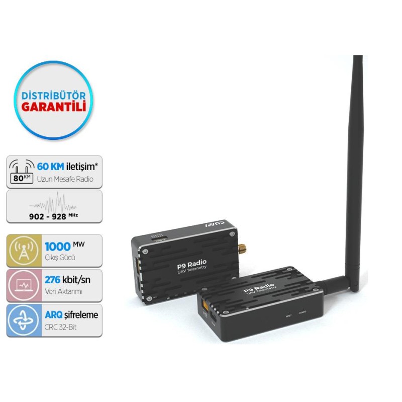 CUAV P9 Radio Modem Ultra Uzun Mesafe Radyo Telemetri Seti Bundle - 60KM (Distribütör Garantili)