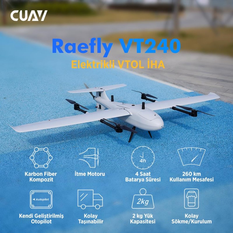 CUAV Raefly VT240 Carbon Fiber Uzun Menzilli VTOL UAV Drone (Starter Version)