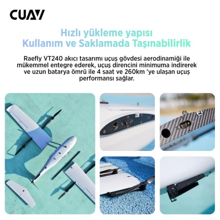 CUAV Raefly VT240 Carbon Fiber Uzun Menzilli VTOL UAV Drone (Starter Version) - Thumbnail