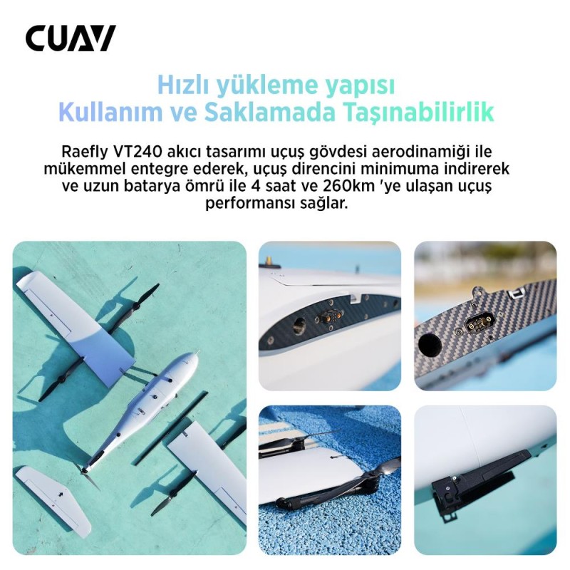 CUAV Raefly VT240 Carbon Fiber Uzun Menzilli VTOL UAV Drone (Starter Version)