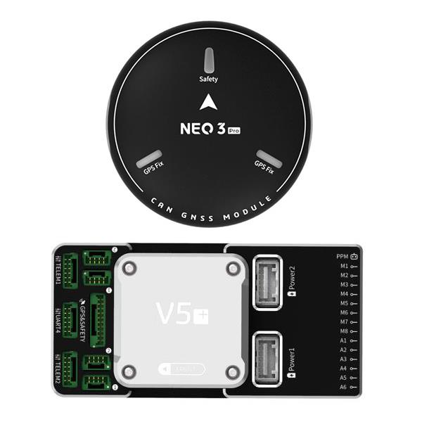 CUAV V5+ Uçuş Kontrol Kartı Flight Controller Otopilot Sistemi PX4 APM + CUAV NEO 3 Pro GPS GNSS U-BLOX M9N Combo (Distribütör Garantili)