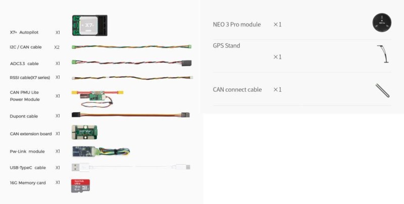 CUAV X7+ Flight Controller Uçuş Kontrol Kartı Otopilot Sistemi STM32H743 İşlemci ( Distribütör Garantili ) + CUAV NEO 3 Pro GPS GNSS U-BLOX M9N Combo (Distribütör Garantili)