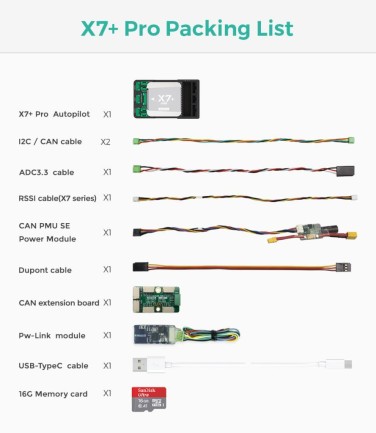 CUAV X7+ Pro Flight Controller Uçuş Kontrol Kartı Otopilot Sistemi STM32H743 İşlemci ( Distribütör Garantili ) - Thumbnail