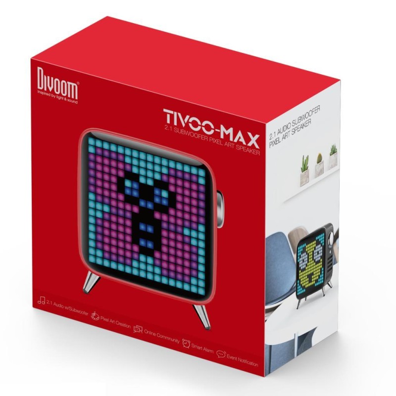 Divoom Tivoo Max Kırmızı Bluetooth Hoparlör