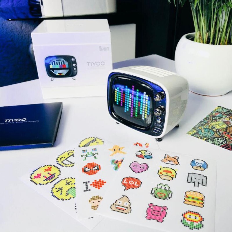 Divoom Tivoo Pixel Art Smart Beyaz Bluetooth Hoparlör