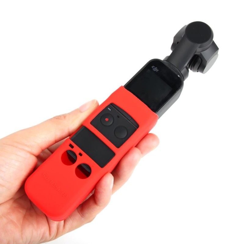 DJI Osmo Pocket 1 İçin Kırmızı Silikon Koruyucu Kapak + İpi