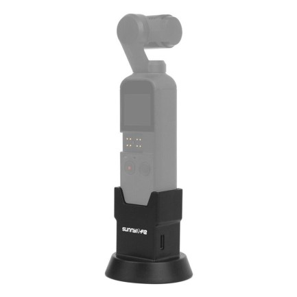 DJI Osmo Pocket 2 ve Pocket 1 Charging Base Şarj İstasyonu ve Masaüstü Standı Tripod Yuvalı - Thumbnail