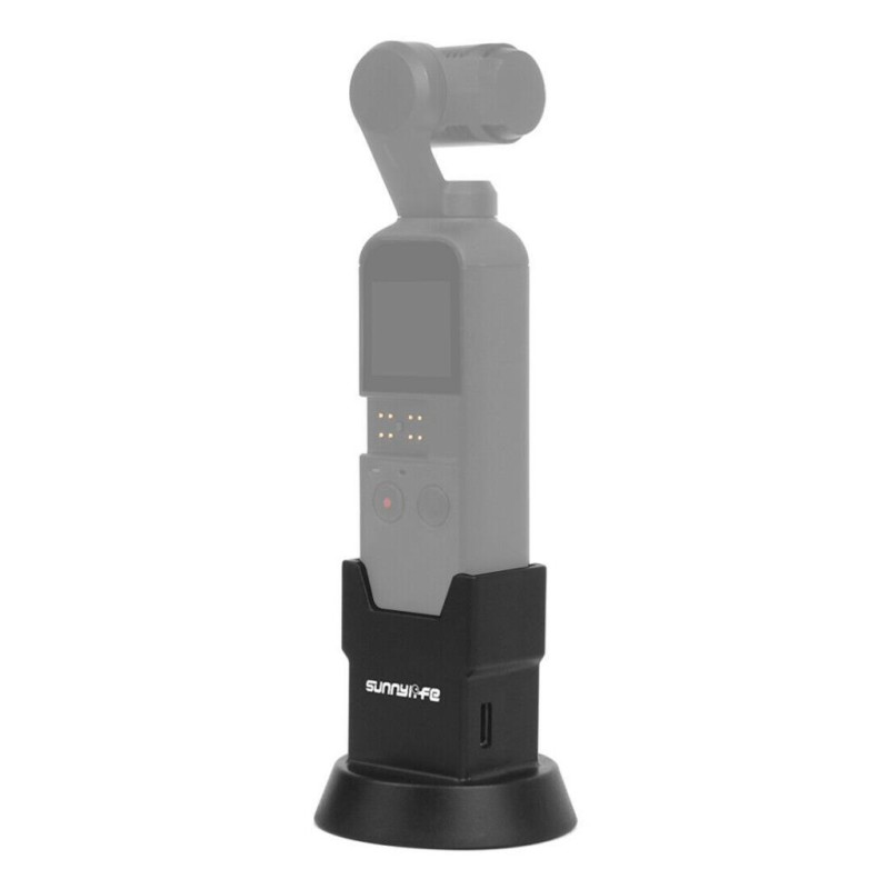 DJI Osmo Pocket 2 ve Pocket 1 Charging Base Şarj İstasyonu ve Masaüstü Standı Tripod Yuvalı