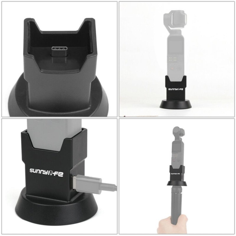 DJI Osmo Pocket 2 ve Pocket 1 Charging Base Şarj İstasyonu ve Masaüstü Standı Tripod Yuvalı