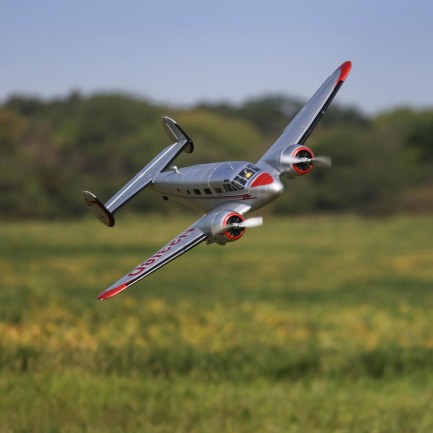 E-flite Beechcraft D18 1.5m Bind-N-Fly Basic Electric Airplane (1499mm) w/Smart ESC, AS3X & SAFE Rc Uçak - Thumbnail