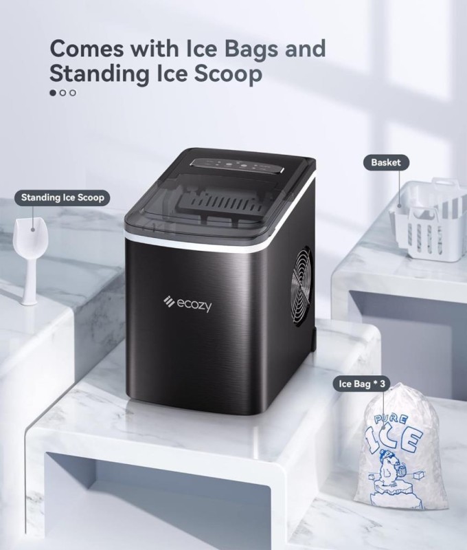 Ecozy IM-BS260A Ice Maker Buz Yapma Makinesi Siyah