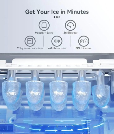 Ecozy IM-BS260A Ice Maker Buz Yapma Makinesi Siyah - Thumbnail