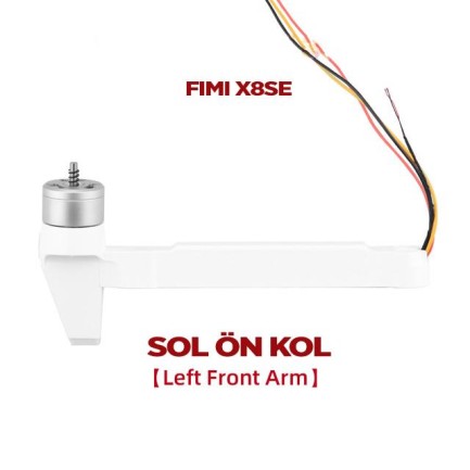 FIMI - Xiaomi FIMI X8 SE Sol Ön Drone Pervane Kolu Left Front Arm (2019-2020)