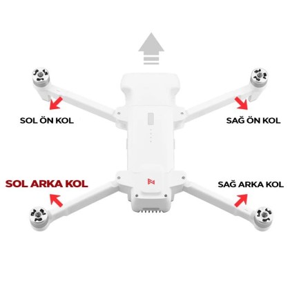 Xiaomi FIMI X8 SE Sol Arka Drone Pervane Kolu Left Rear Arm (2019-2020-2022) - Thumbnail