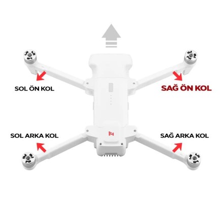 Xiaomi FIMI X8 SE Sağ Ön Drone Pervane Kolu Right Front Arm (2019-2020) - Thumbnail