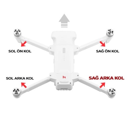 Xiaomi FIMI X8 SE Sağ Arka Drone Pervane Kolu Right Rear Arm (2019-2020-2022) - Thumbnail