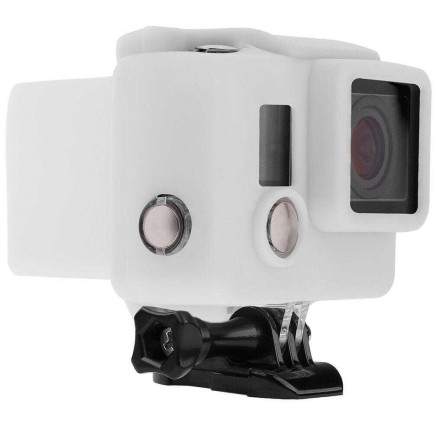 OEM - GoPro Hero 4 için Slikon Kılıf Beyaz