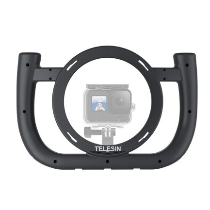 GoPro Hero12 Black / Hero11 / Hero10 / Hero9 Black İçin Çift El Dome Port Housing Su Geçirmez Su Altı ve Üstü Yarım Küre - Thumbnail