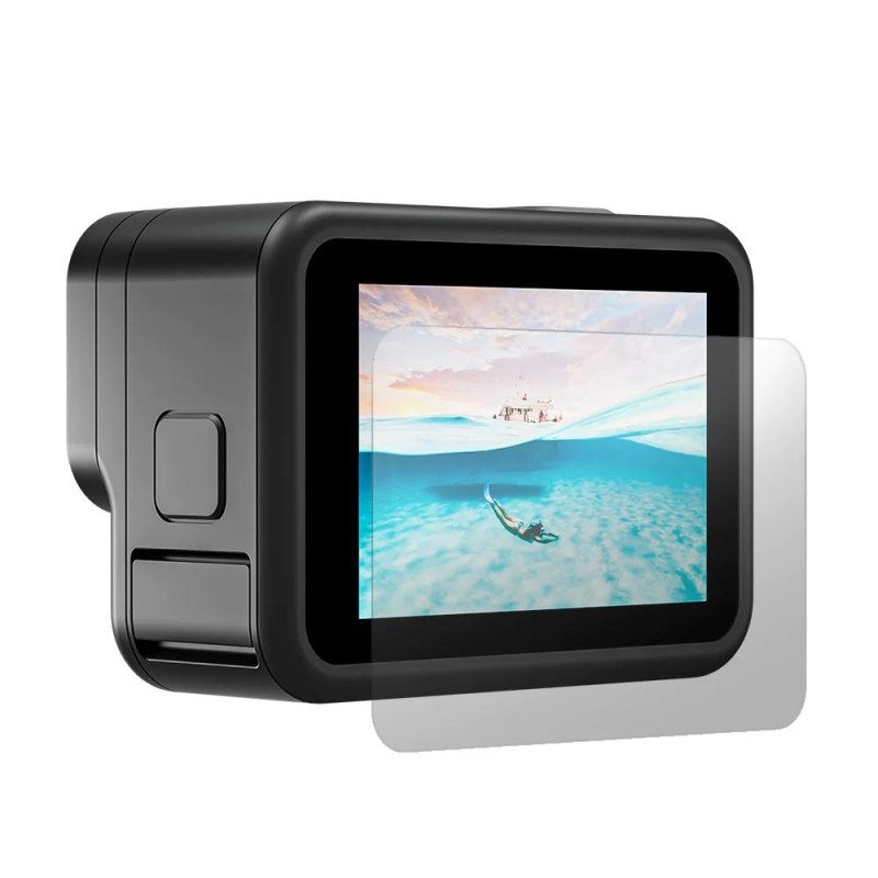 GoPro Hero12 Black / Hero11 / Hero10 / Hero9 Black İçin Temperli Kırılmaz Cam Filmi Ekran Koruyucu ( Ön Ekran + Arka Ekran + Lens )