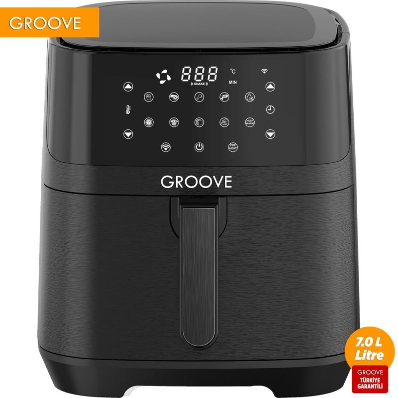 Groove Max XXL 7L 1800W WiFi Smart Airfryer Air Fryer Yağsız Sıcak Hava Fritözü Siyah