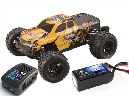 HAIBOXING - HAIBOXING 1/16th scale 4WD Brushless Truck Uzaktan Kumandalı Araba RTR (Sarı) + 1300 mAh 7.4V 2S 30C Lipo Batarya + SKYRC E3 LiPO Şarj Cihazı