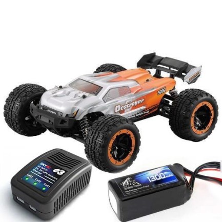 HAIBOXING - HAIBOXING 1/16th scale 4WD Brushless Truck Uzaktan Kumandalı Araba RTR (Turuncu) + 1300 mAh 7.4V 2S 30C Lipo Batarya + SKYRC E3 LiPO Şarj Cihazı