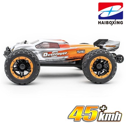 HAIBOXING 1/16 Destroyer Uzaktan Kumandalı Model Araba RTR 4WD Brushless Truck (Turuncu) + Extra Bataryalı - Thumbnail