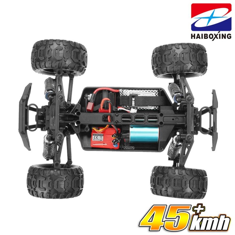 HAIBOXING RC 1/16 Destroyer 45+ KM/H Sürat Uzaktan Kumandalı RC Model Araba RTR Elektrikli 4WD Brushless Fırçasız Truggy Truck (Yeşil)