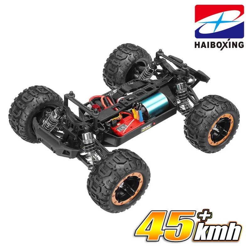 HAIBOXING RC 1/16 Destroyer 45+ KM/H Sürat Uzaktan Kumandalı RC Model Araba RTR Elektrikli 4WD Brushless Fırçasız Truggy Truck (Yeşil)