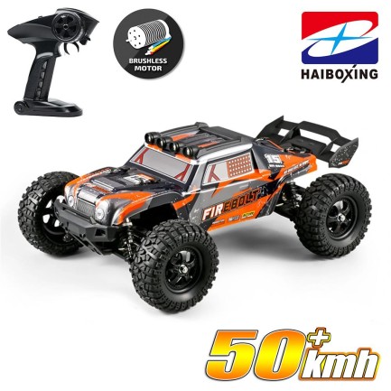 HAIBOXING - HAIBOXING RC 1/12 901A Firebolt 50+ KM/H Sürat 4X4 Uzaktan Kumandalı RC Model Araba RTR Elektrikli 4WD Brushless Fırçasız Offroad Truck (Turuncu)