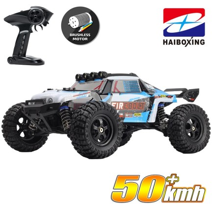 HAIBOXING - HAIBOXING RC 1/12 901A Firebolt 50+ KM/H Sürat Uzaktan Kumandalı RC Model Araba RTR Elektrikli 4WD Brushless Fırçasız Offroad Truck (Mavi)