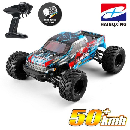 HAIBOXING - HAIBOXING RC 1/12 903A 50+ KM/H Sürat 4X4 Uzaktan Kumandalı RC Model Araba RTR Elektrikli 4WD Brushless Fırçasız Offroad Truck (Mavi)