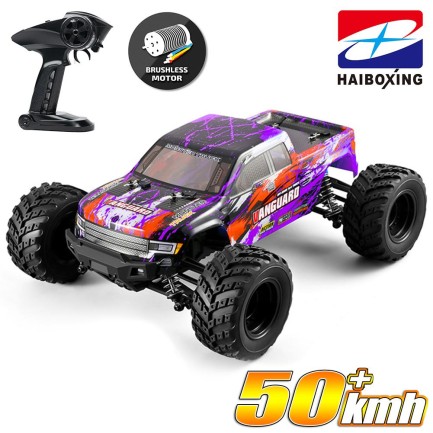 HAIBOXING - HAIBOXING RC 1/12 903A 50+ KM/H Sürat 4X4 Uzaktan Kumandalı RC Model Araba RTR Elektrikli 4WD Brushless Fırçasız Offroad Truck (Mor)